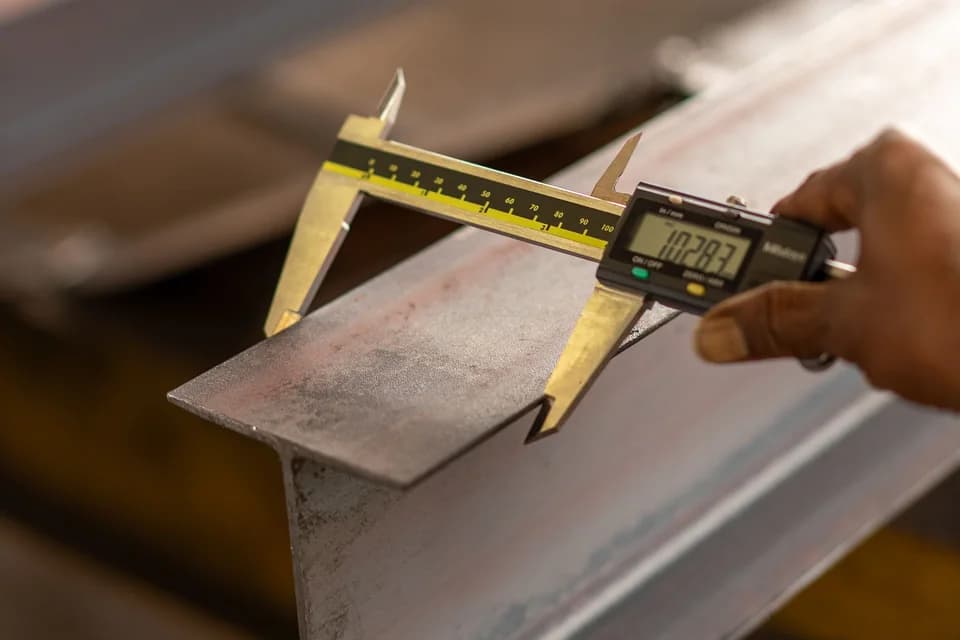 Illustration d'un contrôle dimensionnel réalisé au pied à coulisse